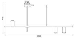 ACA DECOR Závěsné svítidlo ARISTO max. 3x35W/GU10/230V/IP20, mosaz