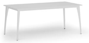 Jednací kancelářský stůl PRIMO OMEGA, 180x90 cm, bílá podnož, bílá