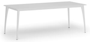 Jednací stůl PRIMO OMEGA, 2000 x 900 mm, bílá podnož, bílá