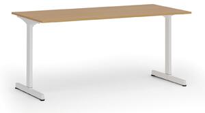 Kancelářský stůl PRIMO BETA, 1600 x 800 mm, bílá podnož, buk