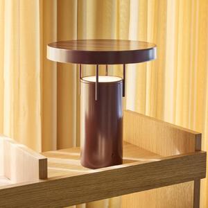 Hübsch HÜBSCH LED stolní lampa BringMe, vínově červená metalíza, 28 cm, stmívatelný, Červená, kov, Moderní