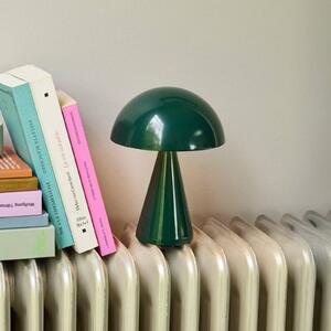 Hübsch HÜBSCH LED stolní lampa Mush, tmavě zelená, výška 20 cm, stmívatelný, Zelená, kov, Moderní