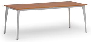 Jednací stůl PRIMO OMEGA, 2000 x 900 mm, šedá podnož, třešeň