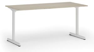 Kancelářský stůl PRIMO BETA, 1600 x 800 mm, bílá podnož, dub přírodní