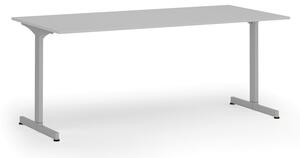 Kancelářský stůl PRIMO BETA, 180x90 cm, šedá podnož, šedá