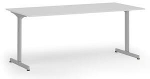 Kancelářský stůl PRIMO BETA, 1800 x 900 mm, šedá podnož, bílá