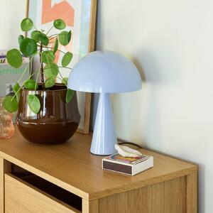 Hübsch HÜBSCH stolní lampa Mush Mini, ledově modrá, kov, výška 25 cm, Modrá, Ložnice, kov, Moderní