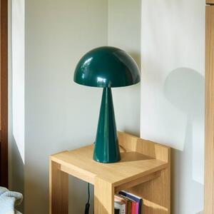 Hübsch HÜBSCH stolní lampa Mush, tmavě zelená, kov, výška 50 cm, Zelená, Ložnice, kov, Moderní