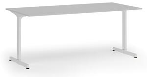Kancelářský stůl PRIMO BETA, 180x90 cm, bílá podnož, šedá
