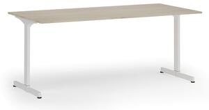 Kancelářský stůl PRIMO BETA, 1800 x 900 mm, bílá podnož, dub přírodní