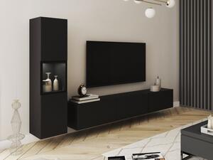 Obývací stěna Zinigo I, Barva: černý grafit, Osvětlení: osvětlení LED - bílé 5903211467035