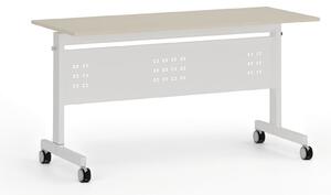 Mobilní stůl PRIMO MOBI, 1400 x 600 mm, bílá podnož, bříza