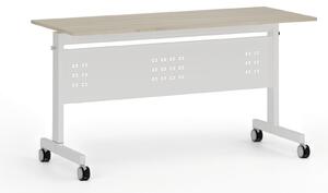 Mobilní stůl PRIMO MOBI, 140x60 cm, bílá podnož, dub přírodní