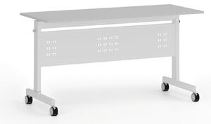 Mobilní stůl PRIMO MOBI, 140x60 cm, bílá podnož, šedá