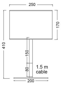 ACA DECOR Stolní lampa YASMINE max. 60W/E27/230V/IP20, černá, průměr 250mm