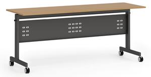 Mobilní stůl PRIMO MOBI, 1800 x 600 mm, černá podnož, buk
