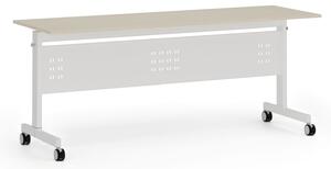 Mobilní stůl PRIMO MOBI, 1800 x 600 mm, bílá podnož, bříza