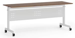 Mobilní stůl PRIMO MOBI, 180x60 cm, bílá podnož, ořech