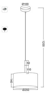ACA DECOR Závěsné svítidlo YASMINE max. 60W/E27/230V/IP20, černé, průměr 250mm