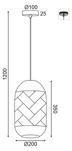 ACA DECOR Závěsné svítidlo COCONUT max. 40W/E27/230V/IP20, světlé dřevo