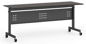 Mobilní stůl PRIMO MOBI, 1800 x 600 mm, černá podnož, wenge