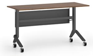 Mobilní stůl PRIMO MOVE, 140x60 cm, černá podnož, ořech