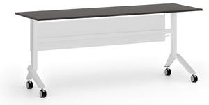 Mobilní stůl PRIMO MOVE, 1800 x 600 mm, bílá podnož, wenge