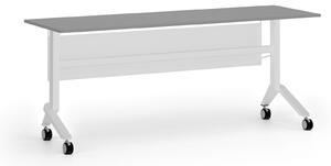Mobilní stůl PRIMO MOVE, 180x60 cm, bílá podnož, grafit