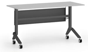 Mobilní stůl PRIMO MOVE, 140x60 cm, černá podnož, šedá