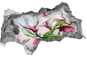Nálepka 3D díra na zeď Květy magnolie nd-b-104301807