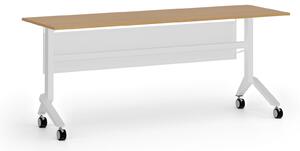 Mobilní stůl PRIMO MOVE, 180x60 cm, bílá podnož, buk