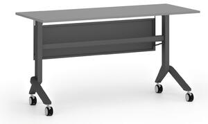 Mobilní stůl PRIMO MOVE, 140x60 cm, černá podnož, grafit