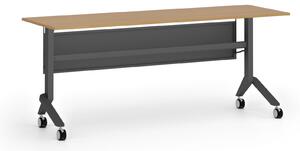 Mobilní stůl PRIMO MOVE, 180x60 cm, černá podnož, buk