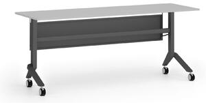 Mobilní stůl PRIMO MOVE, 180x60 cm, černá podnož, šedá