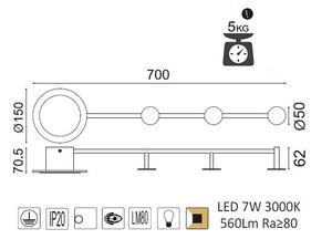ACA DECOR LED nástěnné svítidlo VALENTINO 7W/230V/3000K/560Lm/270°/IP20, černé