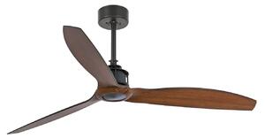 Stropní ventilátor Just Fan M, Ø 128 cm, černý/tmavé dřevo FARO BARCELONA, Just Fan M, Černá, Obývací pokoj, Kov