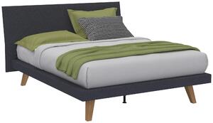 ČALOUNĚNÁ POSTEL, 140/200 cm, antracitová, platinová, divoký dub Livetastic, Online Only