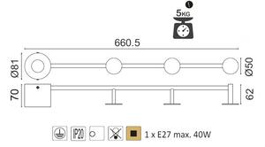 ACA DECOR Nástěnné svítidlo VALENTINO max. 40W/230V/E27/IP20, bílé