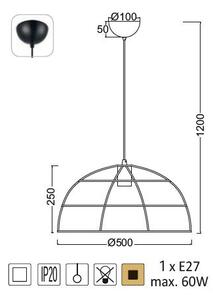 ACA DECOR Závěsné svítidlo PROMETHEUS, průměr 50 cm