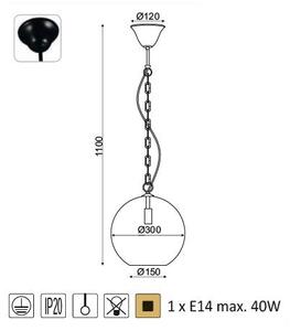 ACA DECOR Závěsné svítidlo NESTOR max. 40W/E14/230V/IP20