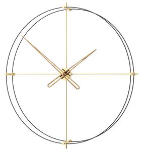 Mclocks Designové nástěnné hodiny TM902 Timeless gold inox-walnut 90cm