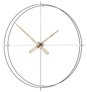 Mclocks Designové nástěnné hodiny TM907 Timeless silver inox-walnut 90cm