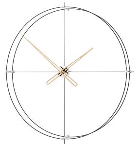 Mclocks Designové nástěnné hodiny TM909 Timeless silver inox-oak 90cm