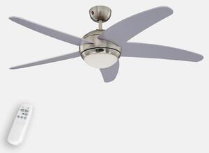 Ventilátor Bendan se světlem, stříbrný – Westinghouse Westinghouse, Bendan, Šedá, Obývací pokoj, Dřevo, Moderní