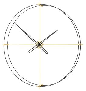 Designové nástěnné hodiny TM901 Timeless gold inox-black 90cm