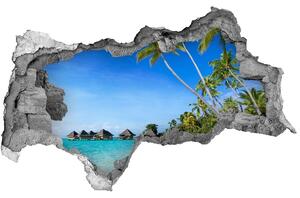 Díra 3D ve zdi nálepka Cigla Maledivy nd-b-112146656