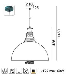 ACA DECOR Závěsné svítidlo NEVADA, průměr 50 cm