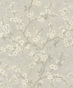 RASCH | Vliesová tapeta na zeď Country Charme 456752 | 0,53 x 10,05 m | šedá, bílá, zlatá
