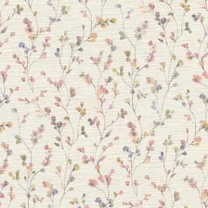 RASCH | Vliesová tapeta na zeď Country Charme 486155 | 0,53 x 10,05 m | béžová, růžová, fialová, krémová