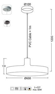 ACA DECOR Závěsné svítidlo DOMENICA, černé, průměr 60 cm